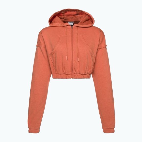 GYMSHARK x Kendra & Kathryn Burnt Orange Cropped Zip Up Hoodie Size XSmall - Picture 3 of 13